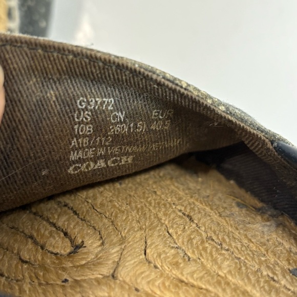 Coach Women's Blue Canvas White Stars Signature Espadrille Flats Size 10 B G3772 - Picture 7 of 7